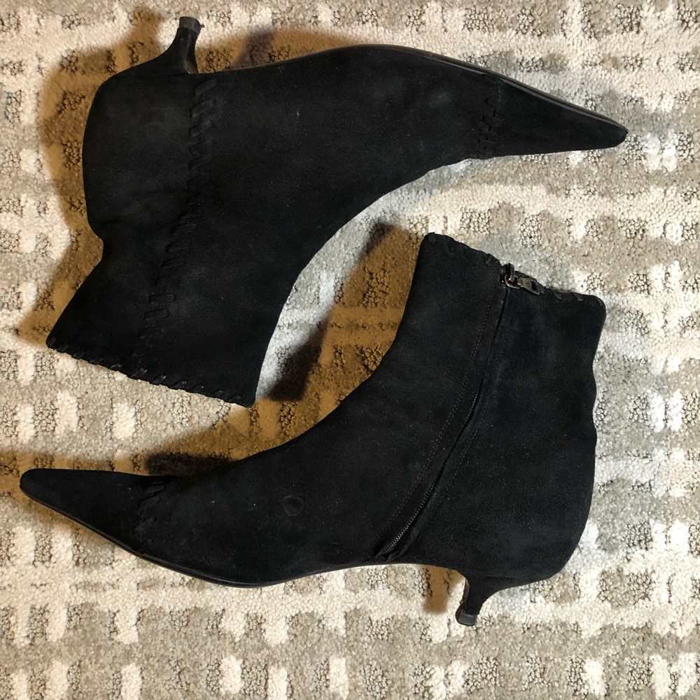 Prada Black Suede Ankle Boots